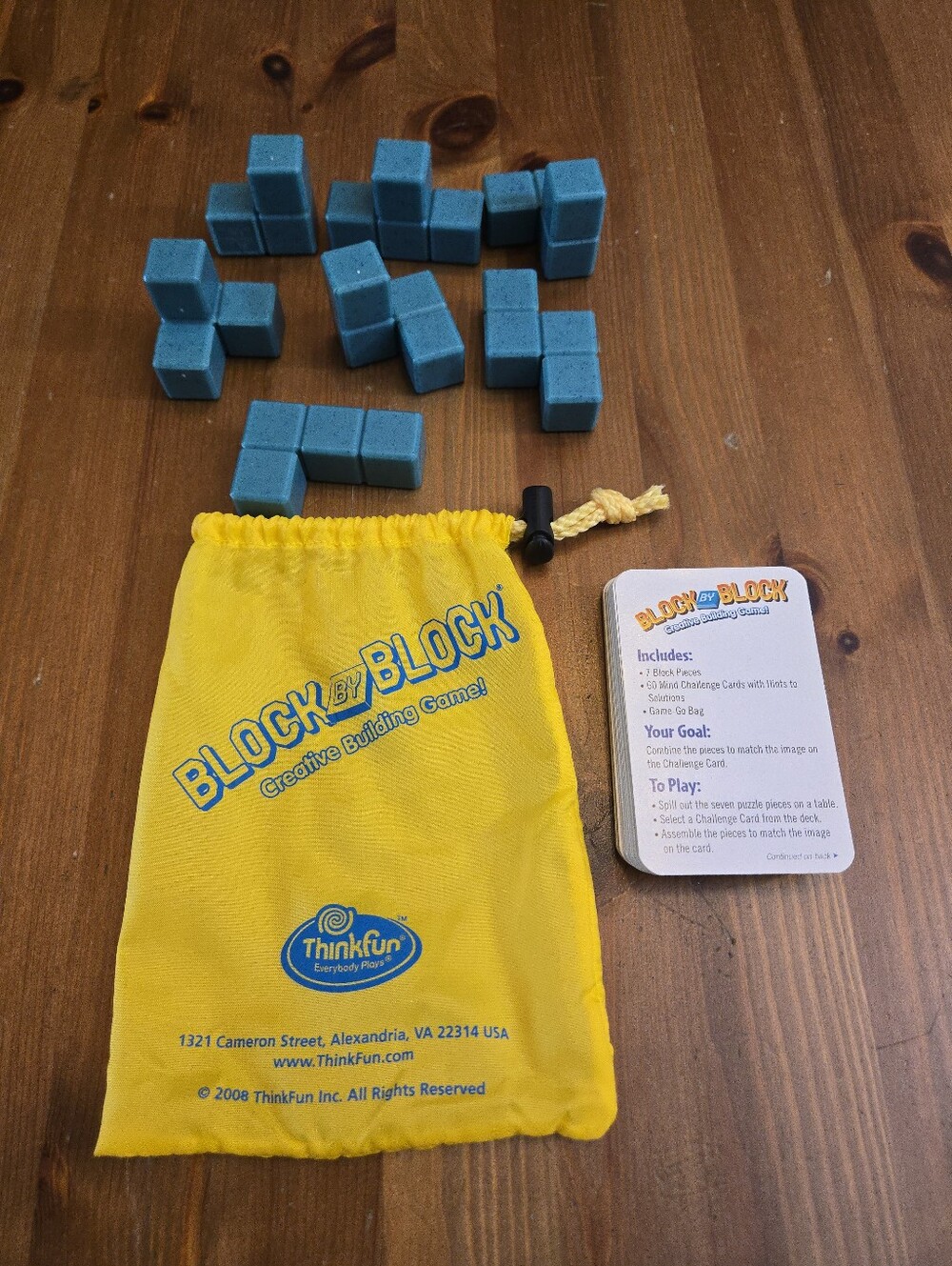 ThinkFun Block by Block Kids Puzzle Game - Blue Pieces